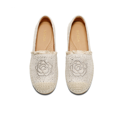 森达渔夫鞋女款2025春季新款小香风轻便平底休闲单鞋ZTF48AA5