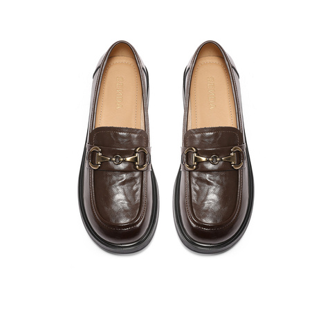 森达乐福鞋女款2025春新商场同款马衔扣学院风单鞋XLV01AA5