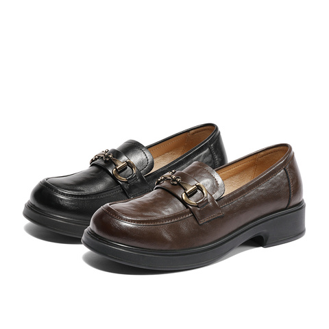 森达乐福鞋女款2025春新商场同款马衔扣学院风单鞋XLV01AA5