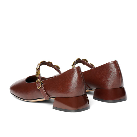 森达玛丽珍鞋女款2025春季新款潮流粗跟浅口单鞋ZTF61AQ5