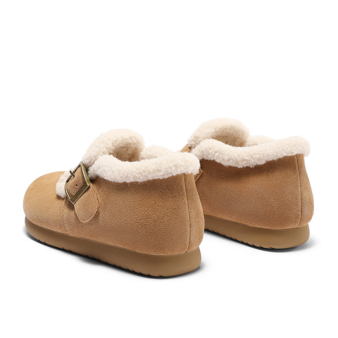 森达雪地靴女款2025春新商场同款毛绒勃肯休闲短靴XNH01AD5