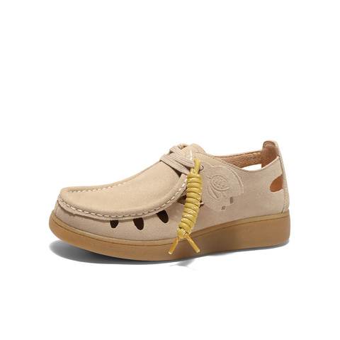 森达芝士可可女款2025春季新款舒适镂空休闲袋鼠鞋4SR21AM5