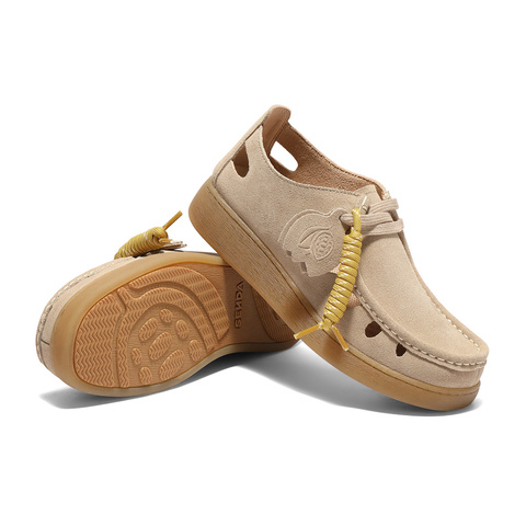 森达芝士可可女款2025春季新款舒适镂空休闲袋鼠鞋4SR21AM5