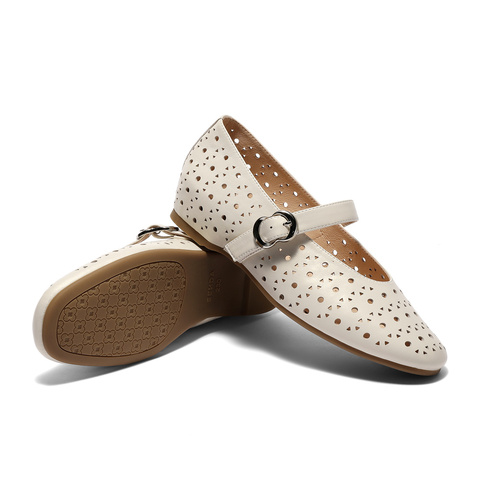 森达玛丽珍鞋女款2025夏新商场同款镂空透气平底单鞋XMB01BQ5