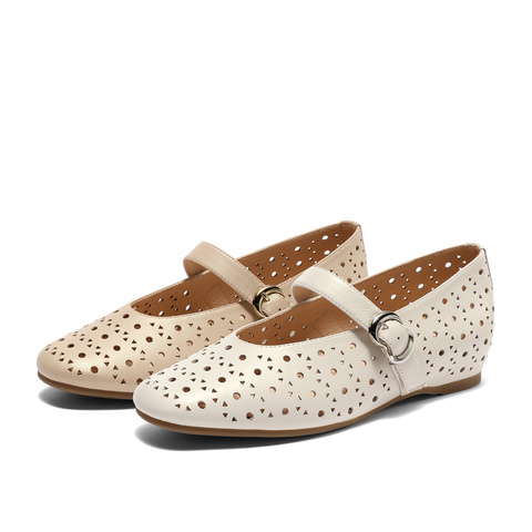 森达玛丽珍鞋女款2025夏新商场同款镂空透气平底单鞋XMB01BQ5