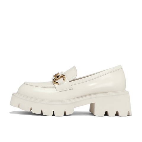 森达乐福鞋女2025春新学院风马衔扣厚底通勤时尚单鞋ZTA18AA5