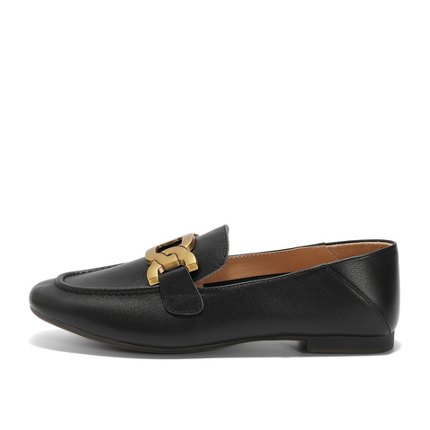 森达乐福鞋女款2025春季新款通勤马衔扣舒适平底单鞋WP002AA5