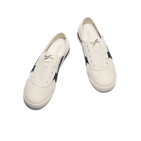 森达板鞋男款2025夏新商场同款户外平底休闲小白鞋1WK01BM5