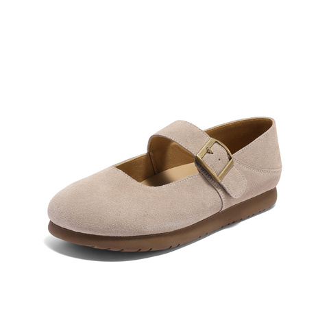 森达勃肯鞋女款2025春季新款一脚蹬舒适平底休闲鞋ZTF70AQ5