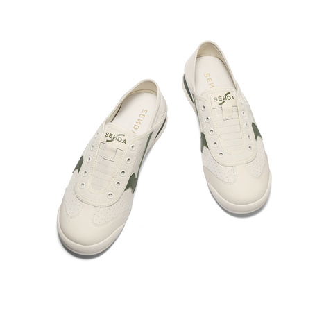 森达板鞋男款2025夏新商场同款户外平底休闲小白鞋1WK01BM5