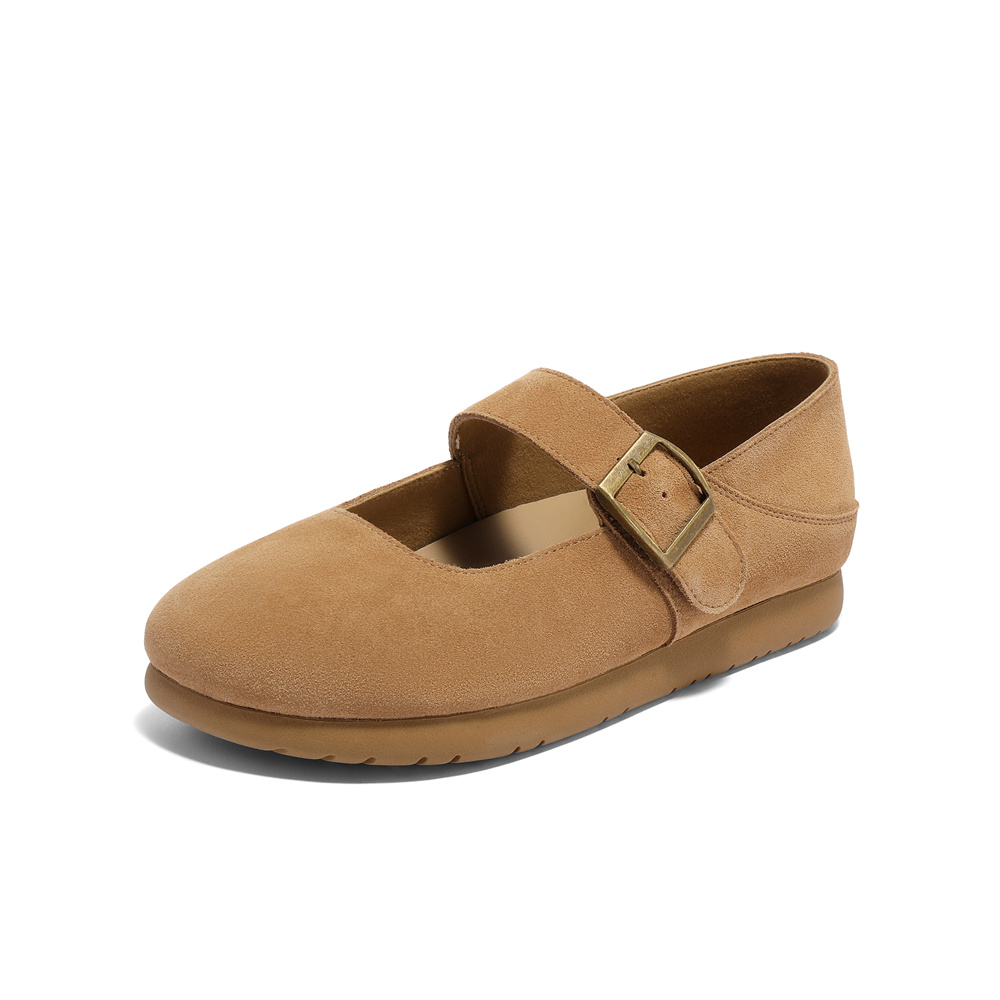 森达勃肯鞋女款2025春季新款一脚蹬舒适平底休闲鞋ZTF70AQ5