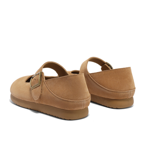 森达勃肯鞋女款2025春季新款一脚蹬舒适平底休闲鞋ZTF70AQ5