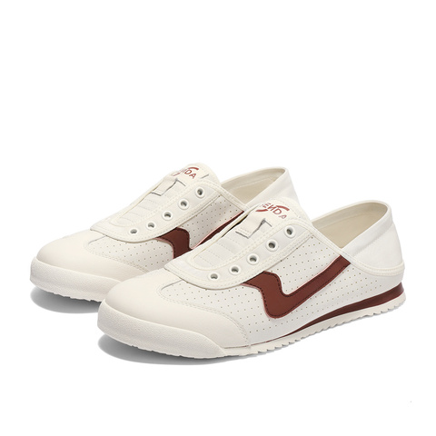 森达板鞋男款2025夏新商场同款户外平底休闲小白鞋1WK01BM5