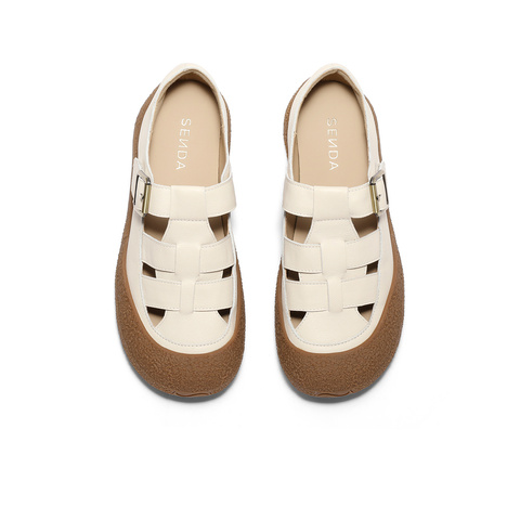 森达栗子曲奇女款2025春季新款商场同款舒适猪笼勃肯鞋XJX03BM5