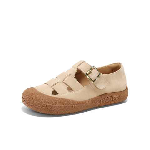 森达栗子曲奇女款2025春季新款商场同款舒适猪笼勃肯鞋XJX03BM5