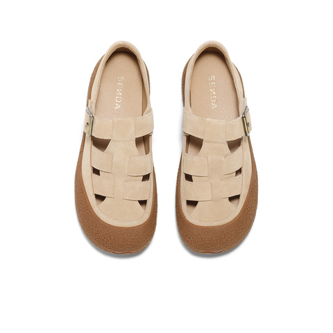 森达栗子曲奇女款2025春季新款商场同款舒适猪笼勃肯鞋XJX03BM5