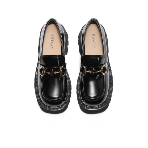 森达乐福鞋女2025春新学院风马衔扣厚底通勤单鞋ZTA18AA5