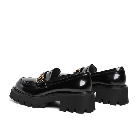 森达乐福鞋女2025春新学院风马衔扣厚底通勤单鞋ZTA18AA5