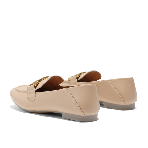 森达乐福鞋女款2025春季新款通勤马衔扣舒适平底单鞋WP002AA5