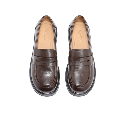 森达乐福鞋女款2025春新学院风简约厚底舒适单鞋SYH01AA4