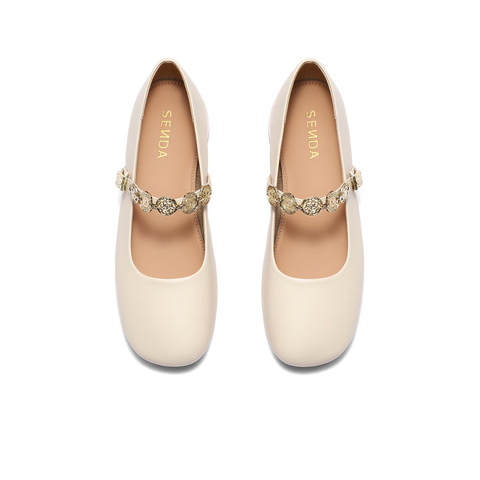 森达玛丽珍鞋女款2025春新潮流粗跟浅口单鞋ZTF61AQ5