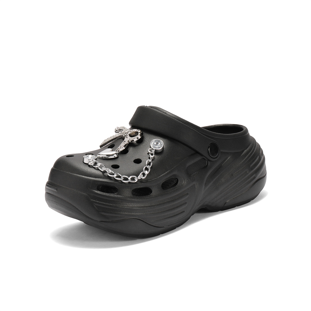 森达洞洞鞋女款2025夏新商场同款舒适轻便厚底凉鞋XPB02BH5