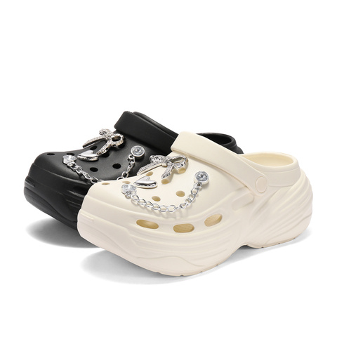 森达洞洞鞋女款2025夏新商场同款舒适轻便厚底凉鞋XPB02BH5