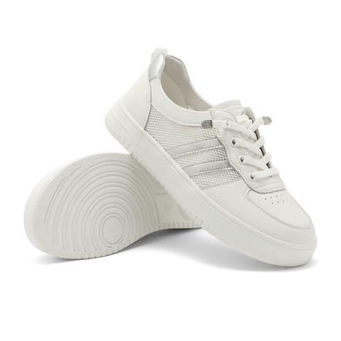 森达板鞋女款2025夏新商场同款网面休闲小白鞋XDH01BM5