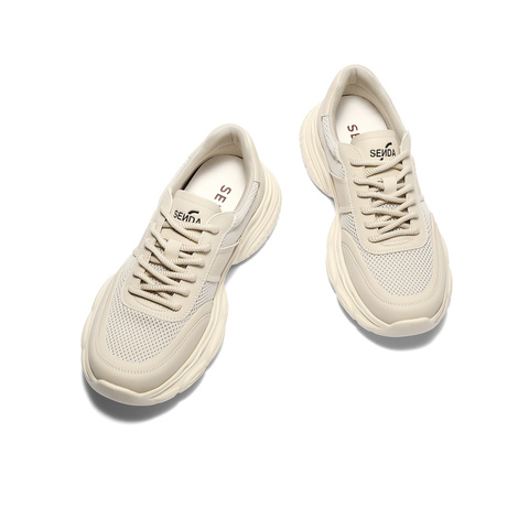 森达健步鞋男款2025夏新商场同款户外运动厚底休闲鞋1WA01BM5