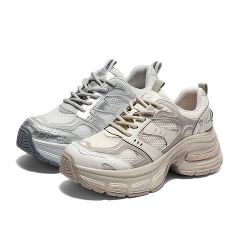 森达老爹鞋女款2025夏新商场同款运动网面休闲鞋XPS01BM5