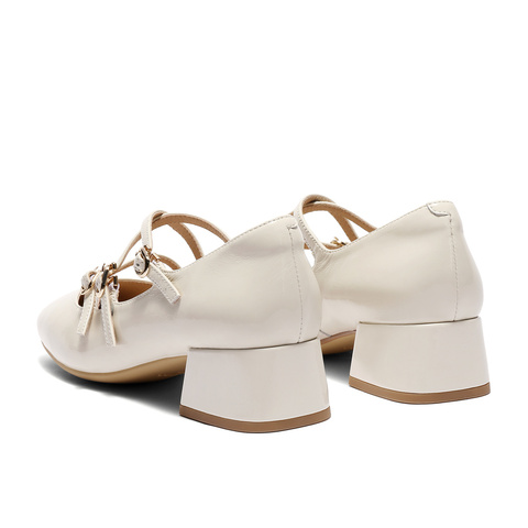 森达玛丽珍女款2025春新气质法式芭蕾粗跟浅口单鞋ZTF73AQ5