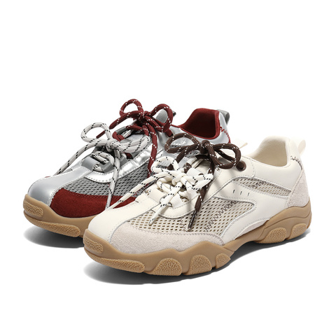 森达阿甘鞋女款2025夏季新款舒适透气运动风厚底休闲鞋ZTG28BM5