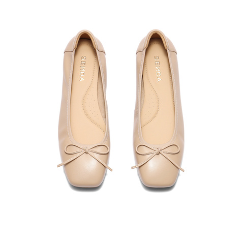 森达奶奶鞋女2025秋新商场同款通勤舒适平底浅口单鞋XNZ01CQ5