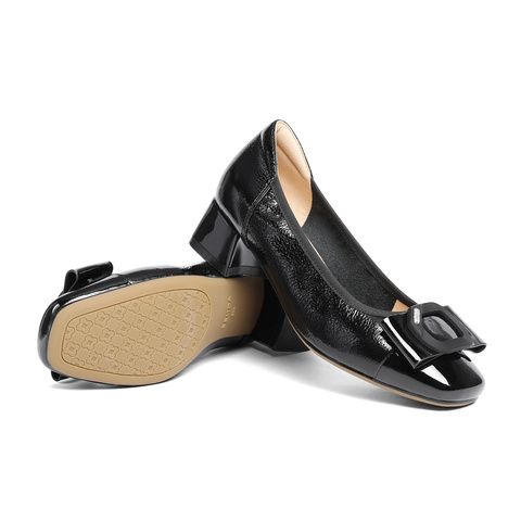 森达浅口单鞋女款2025秋新商场同款通勤粗跟小皮鞋XPN02CQ5