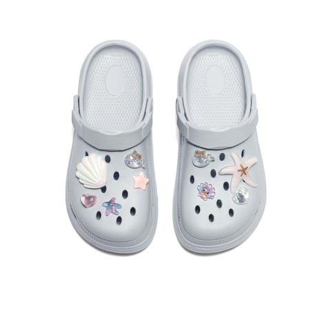 森达洞洞鞋女款2025夏新商场同款舒适厚底两穿凉鞋XPB01BH5