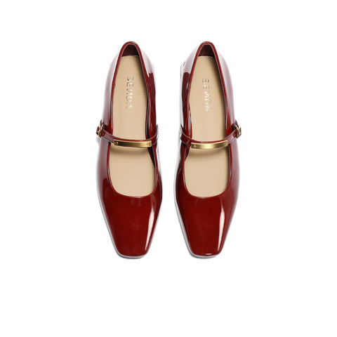 森达玛丽珍鞋女款2025秋新知性通勤粗跟浅口单鞋XQT01CQ5