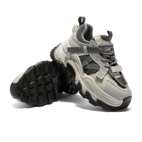 森达网面鞋女款2025秋新商场同款户外厚底休闲老爹鞋XQE01CM5