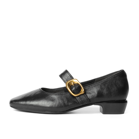 森达玛丽珍女款2025秋季新款气质通勤粗跟浅口单鞋ZTH10CQ5