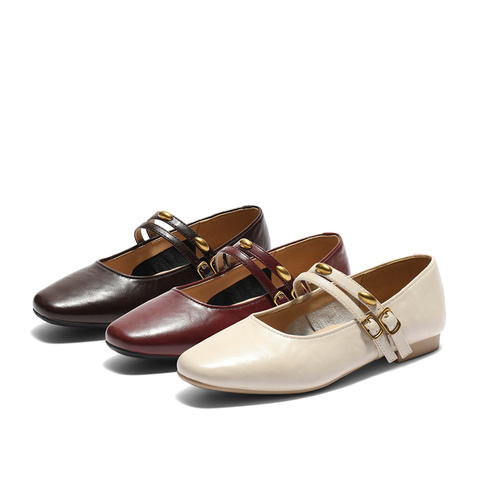 森达玛丽珍鞋女款2025秋新知性通勤平底单鞋ZTH08CQ5