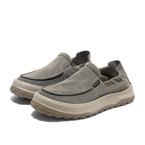 森达布鞋男2025秋季新舒适轻便一脚蹬厚底户外休闲鞋QJ011CM5