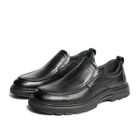 森达休闲皮鞋男2025秋新商场同款简约厚底舒适休闲鞋1XU02CM5