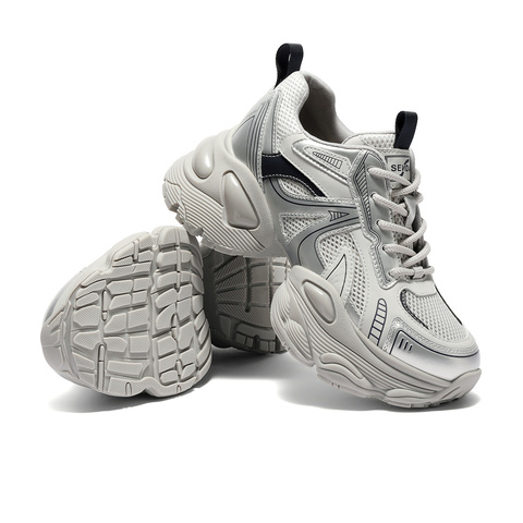 森达网面鞋女款2025夏新户外运动风厚底休闲老爹鞋ZTG41BM5