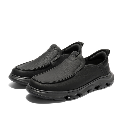 森达休闲皮鞋男2025秋新商场同款简约户外厚底休闲鞋1YE01CM5