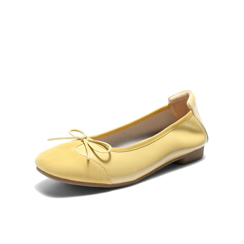 森达奶奶鞋女款2025秋季新款拼接舒适平底浅口单鞋ZTH05CQ5