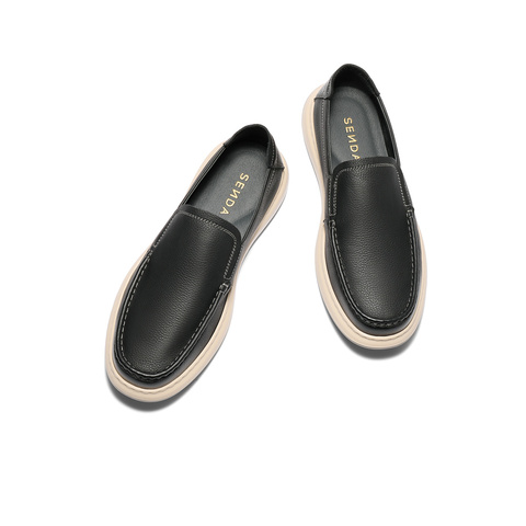 森达休闲皮鞋男2025秋新商场同款一脚蹬舒适乐福休闲鞋1YF01CM5