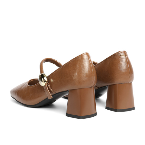 森达玛丽珍鞋女2025秋新商场同款通勤粗高跟浅口单鞋XRH01CQ5