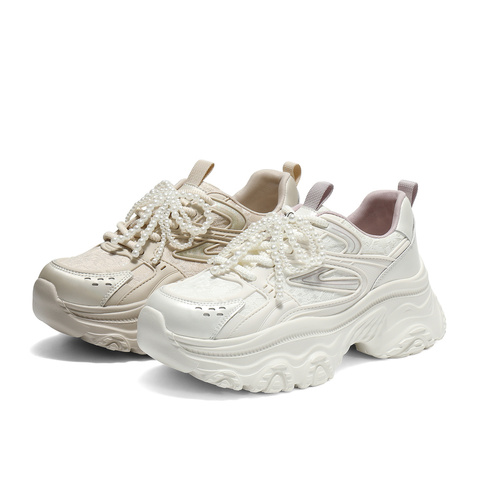 森达网面鞋女2025秋季新款运动风厚底显高休闲老爹鞋ZTH48CM5