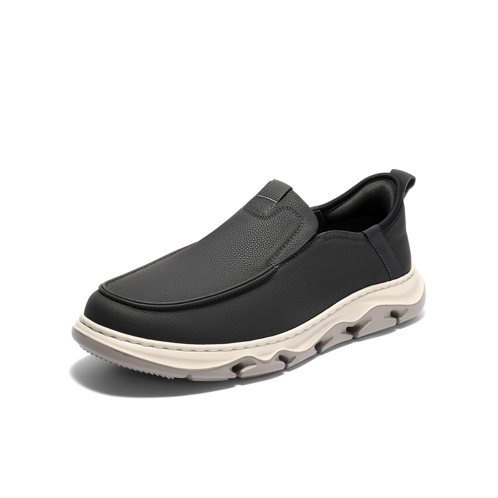 森达休闲皮鞋男2025秋新商场同款简约户外厚底休闲鞋1YE01CM5