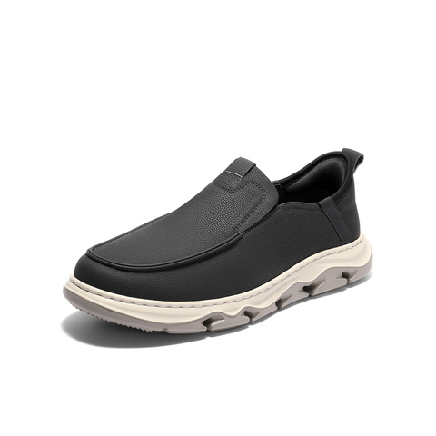 森达休闲皮鞋男2025秋新商场同款简约户外厚底休闲鞋1YE01CM5