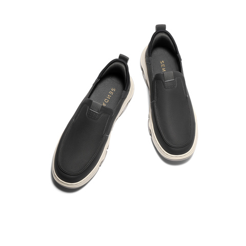 森达休闲皮鞋男2025秋新商场同款简约户外厚底休闲鞋1YE01CM5